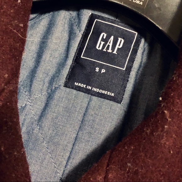 SOLD!! GAP | Burgundy Wool Blend Peacoat Jacket - Picture 6 of 6